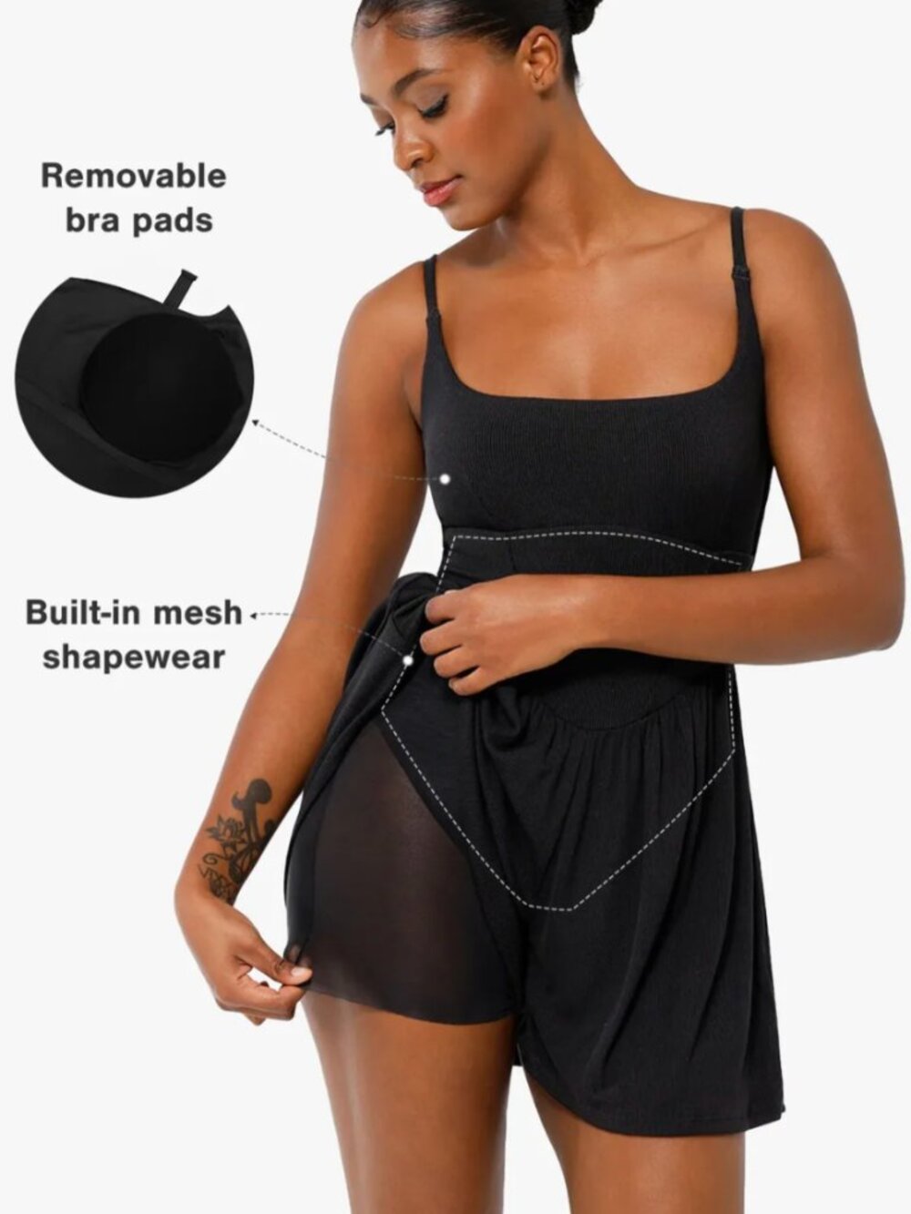 Popilush Shapewear Modal Tummy Control Wide-Leg Romper